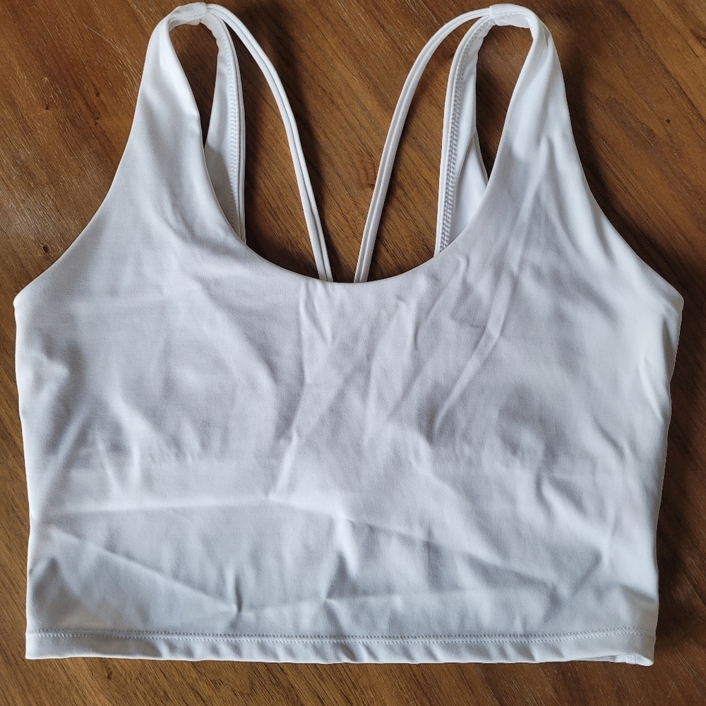 LETS FIT Women's White Strappy Bralette Crop Top SIZE M